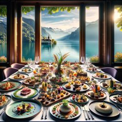 Kreative Gourmet-Menüs des Küchenchefs